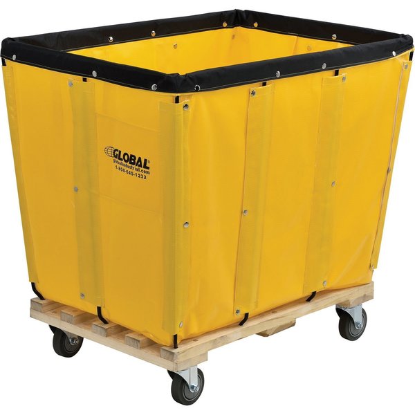 Global Industrial 12 Bushel, Yellow Vinyl Basket Bulk Truck, Unassembled, 36L x 26W x 33-1/2H 800356YL